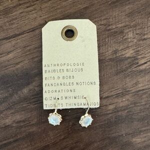 Anthropologi glass stone drop earring